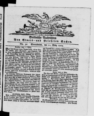Berlinische Nachrichten von Staats- und gelehrten Sachen vom 11.03.1775