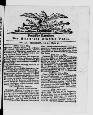 Berlinische Nachrichten von Staats- und gelehrten Sachen vom 25.03.1775