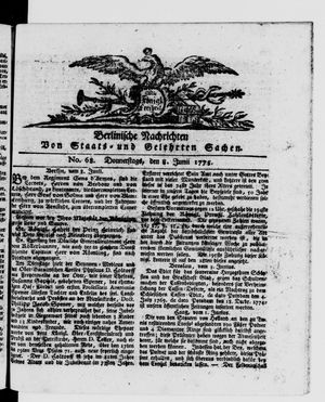 Berlinische Nachrichten von Staats- und gelehrten Sachen vom 08.06.1775
