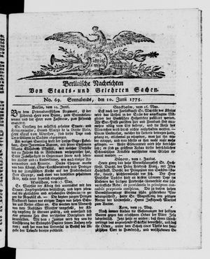 Berlinische Nachrichten von Staats- und gelehrten Sachen vom 10.06.1775
