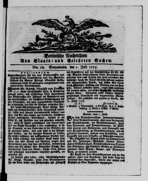 Berlinische Nachrichten von Staats- und gelehrten Sachen vom 01.07.1775