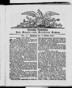 Berlinische Nachrichten von Staats- und gelehrten Sachen vom 06.02.1776