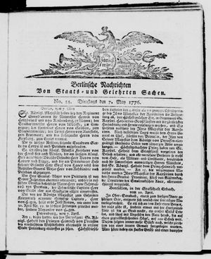 Berlinische Nachrichten von Staats- und gelehrten Sachen vom 07.05.1776