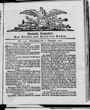 Berlinische Nachrichten von Staats- und gelehrten Sachen vom 07.11.1776