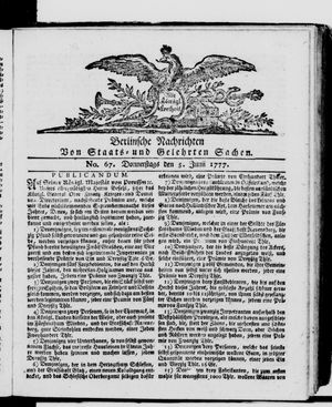 Berlinische Nachrichten von Staats- und gelehrten Sachen vom 05.06.1777