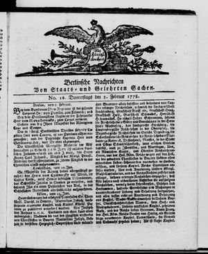 Berlinische Nachrichten von Staats- und gelehrten Sachen vom 05.02.1778