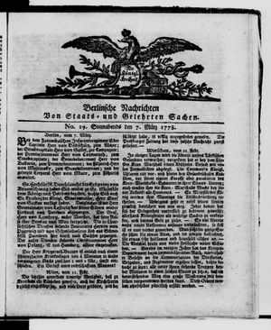Berlinische Nachrichten von Staats- und gelehrten Sachen vom 07.03.1778