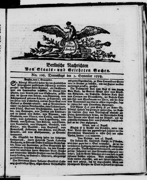 Berlinische Nachrichten von Staats- und gelehrten Sachen vom 03.09.1778