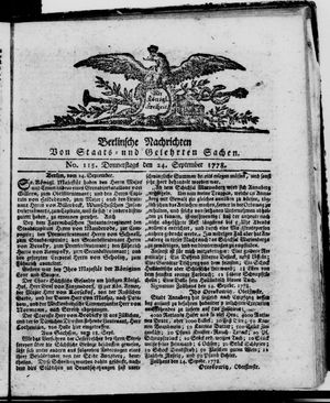 Berlinische Nachrichten von Staats- und gelehrten Sachen vom 24.09.1778