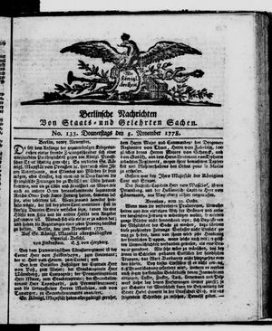 Berlinische Nachrichten von Staats- und gelehrten Sachen vom 05.11.1778