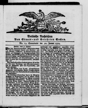Berlinische Nachrichten von Staats- und gelehrten Sachen vom 30.01.1779