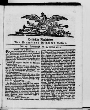 Berlinische Nachrichten von Staats- und gelehrten Sachen vom 04.02.1779