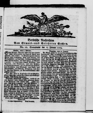 Berlinische Nachrichten von Staats- und gelehrten Sachen vom 06.02.1779