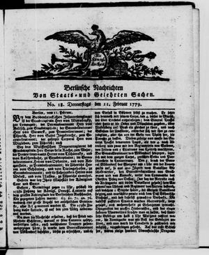 Berlinische Nachrichten von Staats- und gelehrten Sachen vom 11.02.1779
