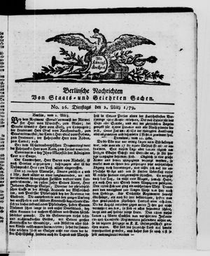 Berlinische Nachrichten von Staats- und gelehrten Sachen vom 02.03.1779