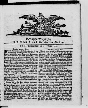 Berlinische Nachrichten von Staats- und gelehrten Sachen vom 25.03.1779