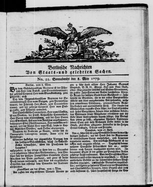 Berlinische Nachrichten von Staats- und gelehrten Sachen vom 08.05.1779