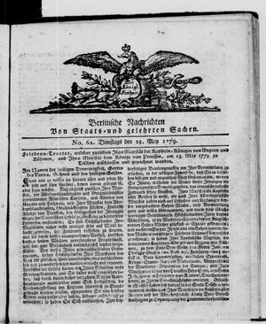 Berlinische Nachrichten von Staats- und gelehrten Sachen vom 25.05.1779