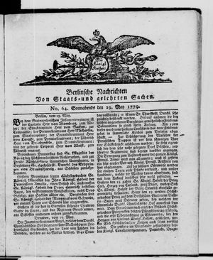 Berlinische Nachrichten von Staats- und gelehrten Sachen vom 29.05.1779