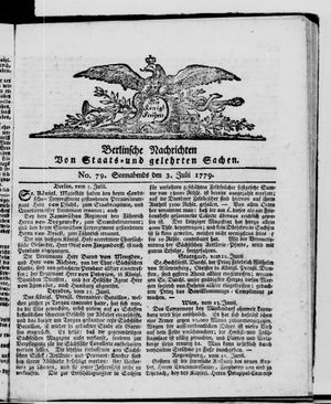 Berlinische Nachrichten von Staats- und gelehrten Sachen vom 03.07.1779