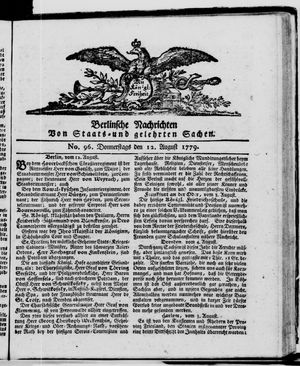 Berlinische Nachrichten von Staats- und gelehrten Sachen vom 12.08.1779