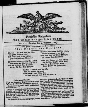 Berlinische Nachrichten von Staats- und gelehrten Sachen vom 09.11.1779