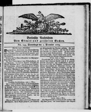 Berlinische Nachrichten von Staats- und gelehrten Sachen vom 02.12.1779