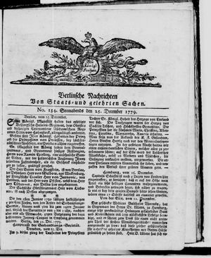 Berlinische Nachrichten von Staats- und gelehrten Sachen vom 25.12.1779