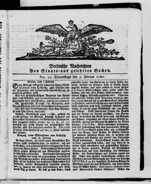 Berlinische Nachrichten von Staats- und gelehrten Sachen vom 03.02.1780