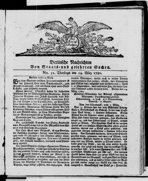 Berlinische Nachrichten von Staats- und gelehrten Sachen on Mar 14, 1780