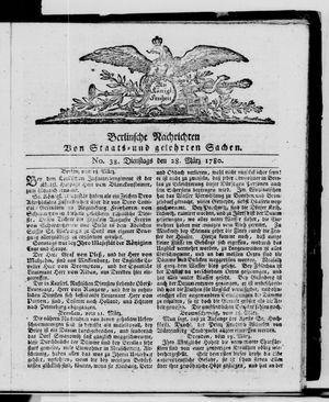 Berlinische Nachrichten von Staats- und gelehrten Sachen vom 28.03.1780