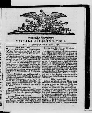 Berlinische Nachrichten von Staats- und gelehrten Sachen vom 06.04.1780
