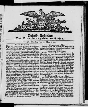 Berlinische Nachrichten von Staats- und gelehrten Sachen vom 09.05.1780