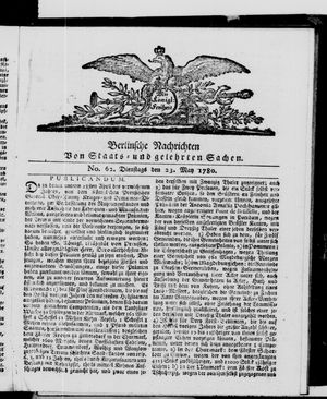 Berlinische Nachrichten von Staats- und gelehrten Sachen vom 23.05.1780