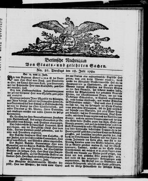 Berlinische Nachrichten von Staats- und gelehrten Sachen vom 18.07.1780
