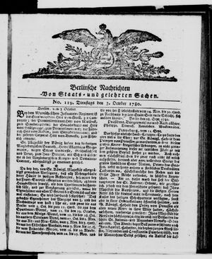 Berlinische Nachrichten von Staats- und gelehrten Sachen vom 03.10.1780