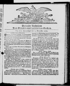 Berlinische Nachrichten von Staats- und gelehrten Sachen vom 02.11.1780