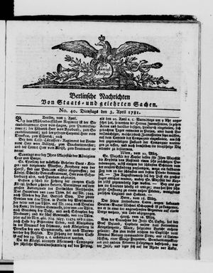 Berlinische Nachrichten von Staats- und gelehrten Sachen vom 03.04.1781