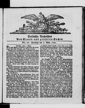 Berlinische Nachrichten von Staats- und gelehrten Sachen vom 05.03.1782