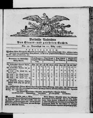 Berlinische Nachrichten von Staats- und gelehrten Sachen on Mar 21, 1782