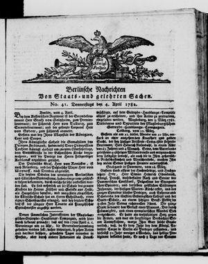 Berlinische Nachrichten von Staats- und gelehrten Sachen vom 04.04.1782