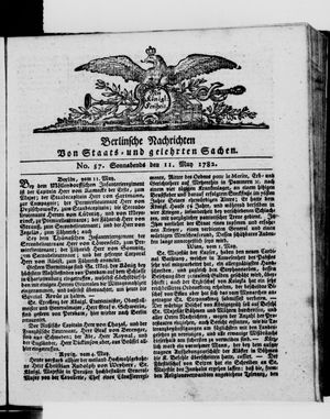 Berlinische Nachrichten von Staats- und gelehrten Sachen vom 11.05.1782