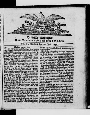 Berlinische Nachrichten von Staats- und gelehrten Sachen vom 30.07.1782