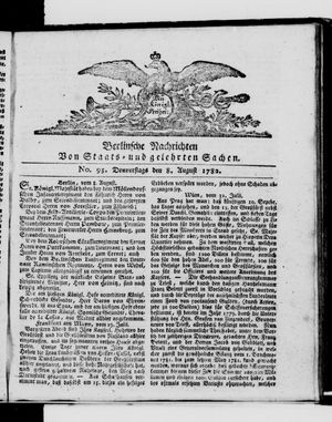 Berlinische Nachrichten von Staats- und gelehrten Sachen vom 08.08.1782