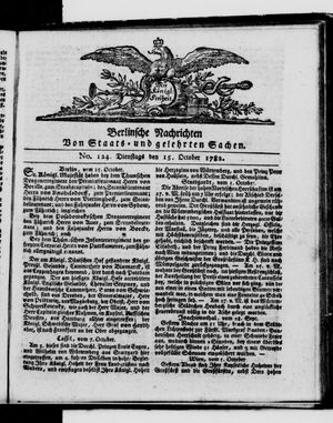 Berlinische Nachrichten von Staats- und gelehrten Sachen vom 15.10.1782