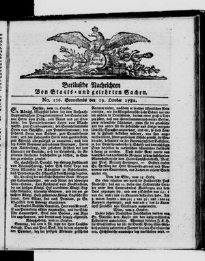 Berlinische Nachrichten von Staats- und gelehrten Sachen vom 19.10.1782