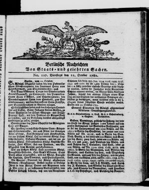 Berlinische Nachrichten von Staats- und gelehrten Sachen vom 22.10.1782