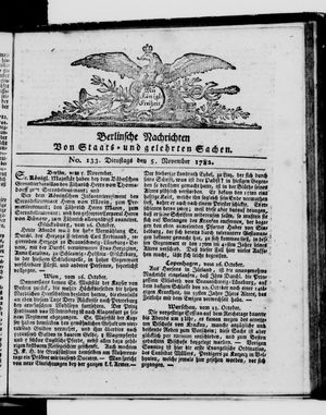 Berlinische Nachrichten von Staats- und gelehrten Sachen vom 05.11.1782