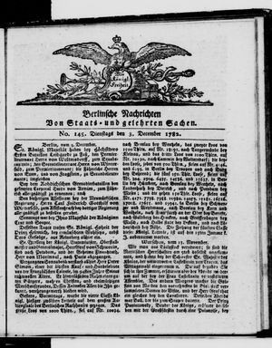Berlinische Nachrichten von Staats- und gelehrten Sachen vom 03.12.1782