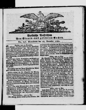 Berlinische Nachrichten von Staats- und gelehrten Sachen vom 28.12.1782